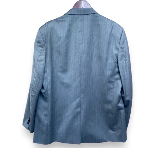 Versace Collection sport Coat - grey silver micro herringbone stripes two button - Picture 3 of 8